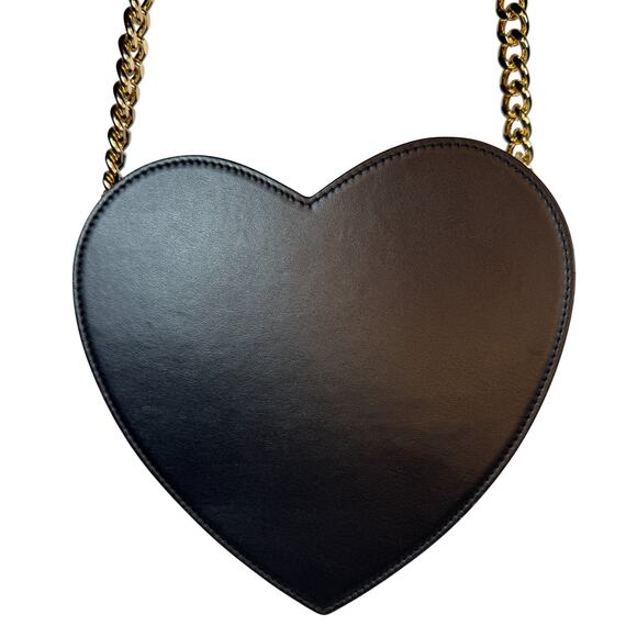 Moschino Heart Bag Leather Black Multicolored Crossbody Alphabet 90's Barbie - Picture 3 of 16